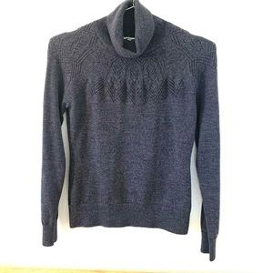 [Milly] Gray Knit Long Sleeve Turtle Neck - Size Medium.